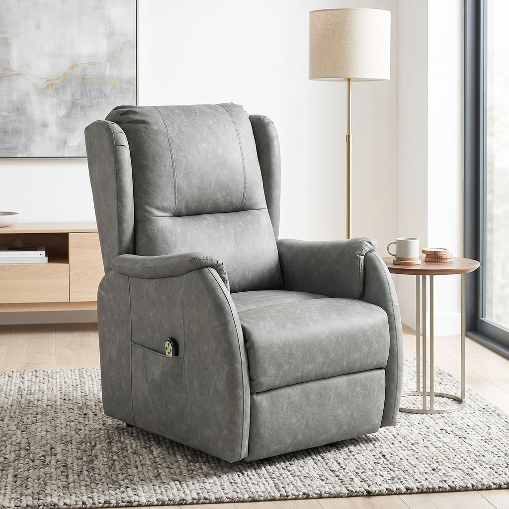 Power Lift Recliner Chair, Dual Motor Electric Lift Chair for Elderly with Remote Control, Grey