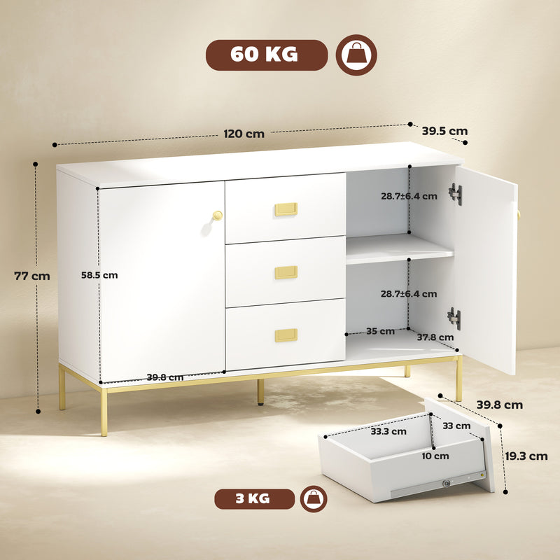 120 cm sideboard with 3 drawers – image 3