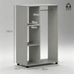 Grey open wardrobe on wheels – image 3
