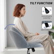 HOMCOM Teddy Fleece Office Chair with Wheels - Grey – view 5