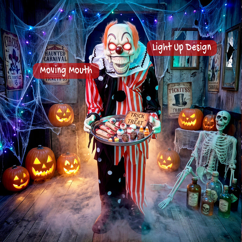 91cm Animated Halloween Clown with Moving Mouth & Glowing Eyes – image 6 of 9