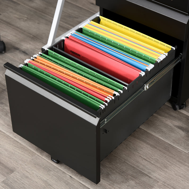 Anti-tilt 3-drawer steel filing cabinet – image 8