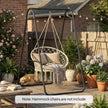 Outsunny Hammock Chair Stand Only 150KG Load Capacity for Indoor Outdoor, Black – view 9