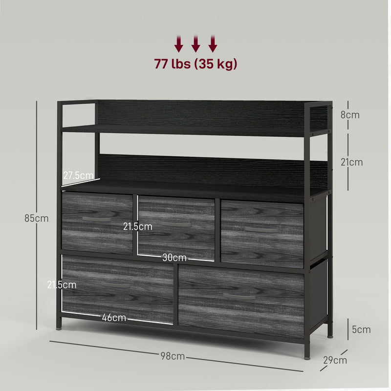 5-drawer fabric storage unit – image 3