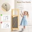 Bamboo laundry cabinet with hamper – image 7