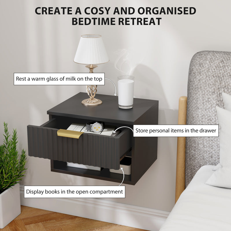 Fluted floating bedside tables – image 5