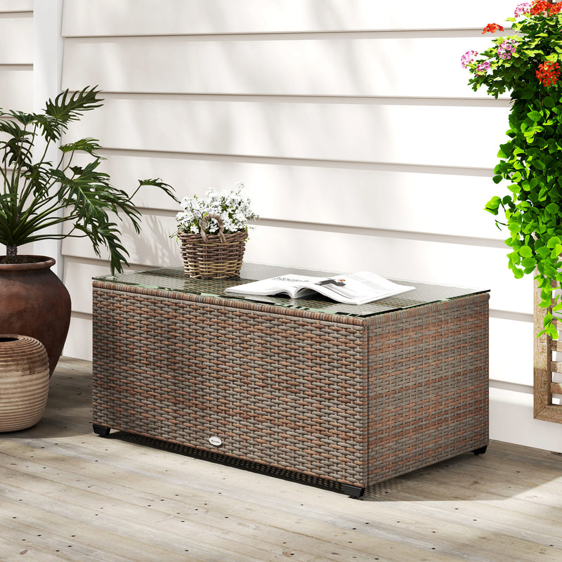 Brown rattan coffee table – image 10