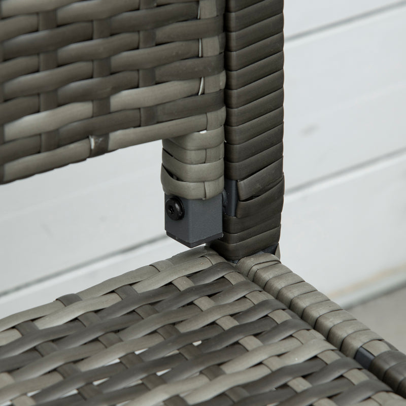 Grey rattan garden bench – image 9