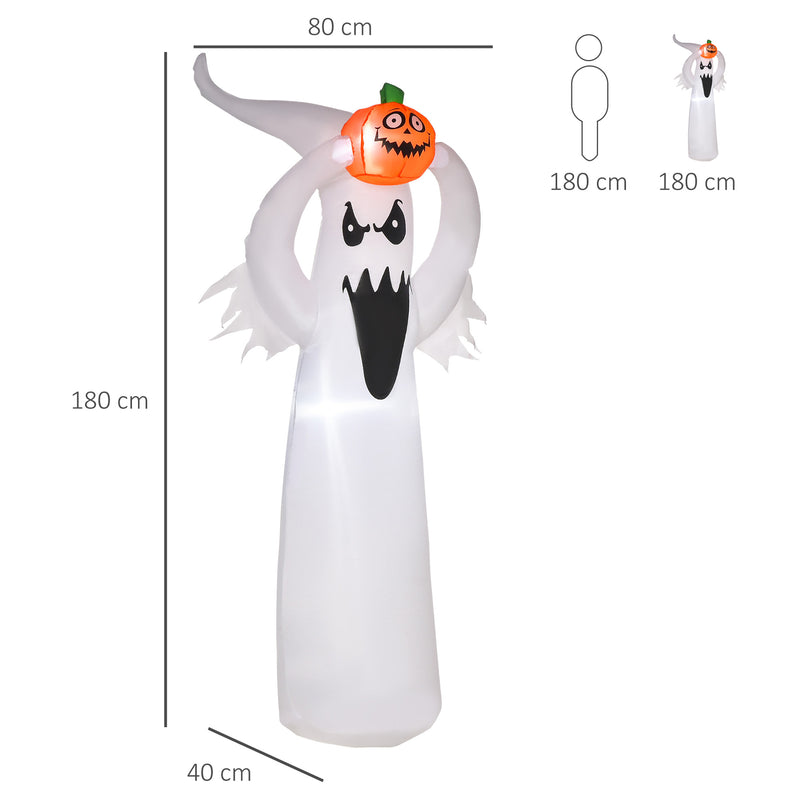 1.8m Inflatable Floating Ghost & Pumpkin with LED Lights – image 3 of 9