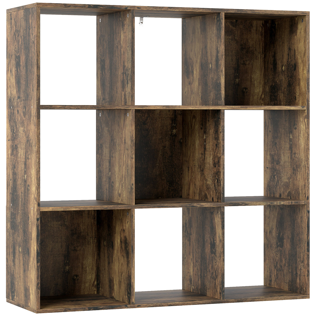 91 cm 9-Cube Storage Shelf – Rustic Brown