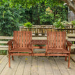Wooden bench with centre table – image 10