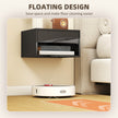 HOMCOM Floating Bedside Tables Set of 2, Wall Mounted Nightstand, High Gloss Black – view 5
