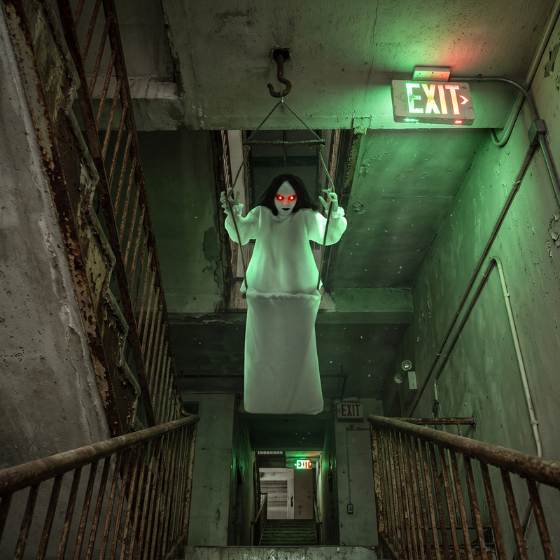 170cm Animated Hanging Swing Ghost with Glowing Eyes & Sound – image 8 of 9