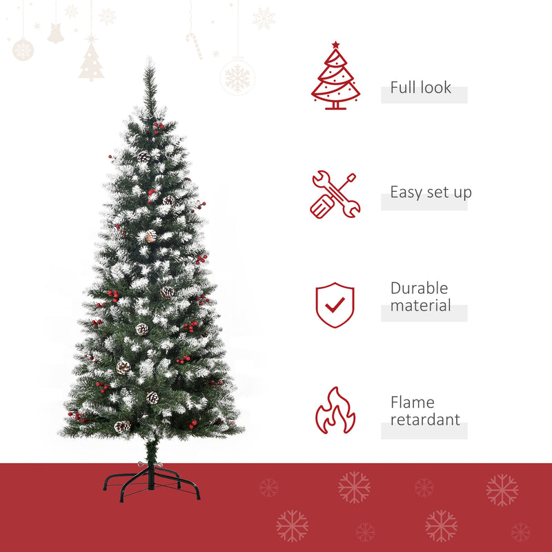 5ft pencil tree with berries and pine cones – image 4