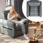 Accent Chair, Faux Leather Armchair - Grey