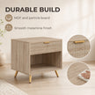 HOMCOM Bedside Table with Drawer and Open Compartment, Nightstand with Handle for Bedroom, Living Room, Natural Wood – view 6