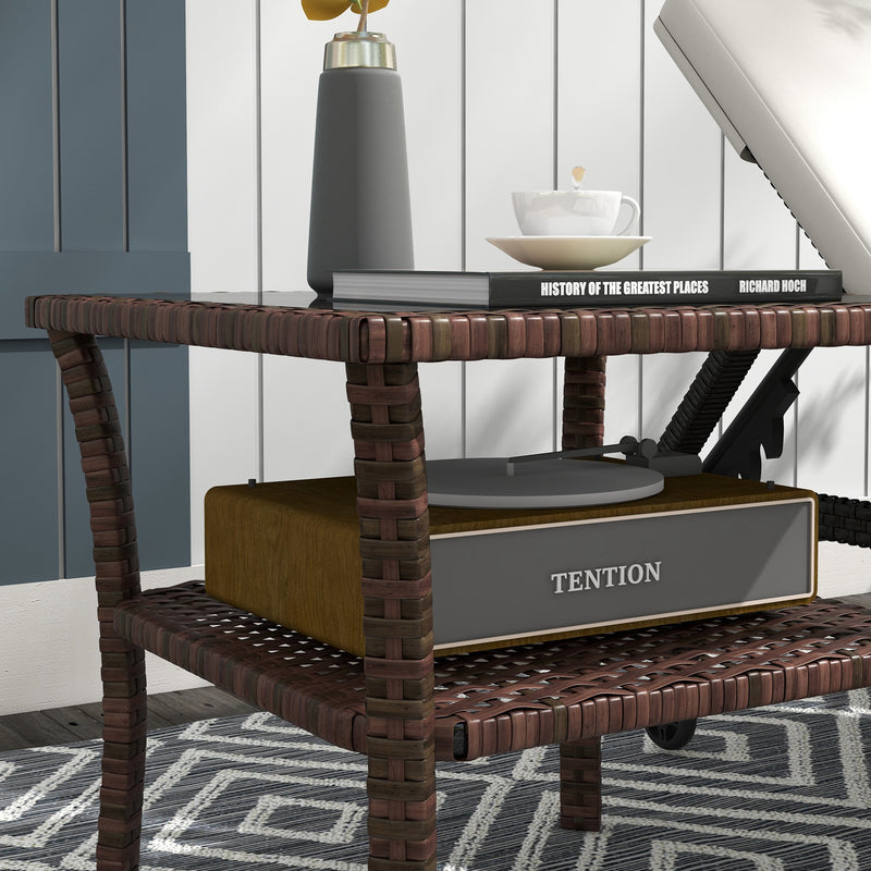 2-tier rattan coffee table – image 9