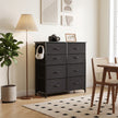HOMCOM Chest of Drawers, Dresser with 8 Fabric Drawers, Tall Storage Unit with 4 Pockets and 2 Hooks Steel Frame, Black – view 2
