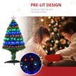 HOMCOM 3 Feet Prelit Artificial Christmas Tree with Multi-Coloured Fibre Optic LED Light, Holiday Home Xmas Decoration – view 5