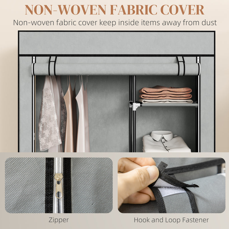 103 cm light grey fabric wardrobe – image 5