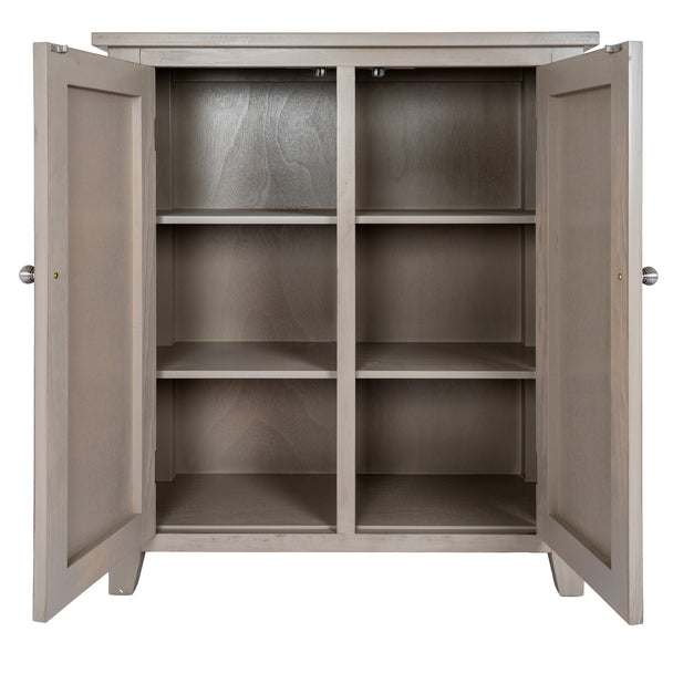 Emile hall cabinet with both doors open showing the shelves