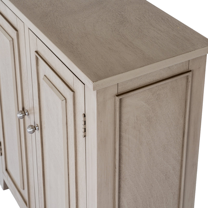 Side view of the Emile cabinet showing the panelled door