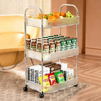 2, 3 or 4-Tier Storage Trolley on Wheels with Acrylic Shelves
