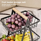 2 & 3 Tier Metal Fruit Basket Stand | Kitchen Countertop Bread & Vegetable Organizer