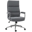HOMCOM Executive Office Chair, Linen Fabric Computer Desk Chair with Double-Layer Back Cushion, Rocking Function