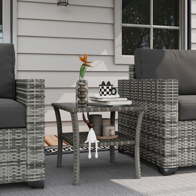 2-tier rattan coffee table – image 2
