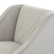 Close-up of the piped edges on the grey fabric