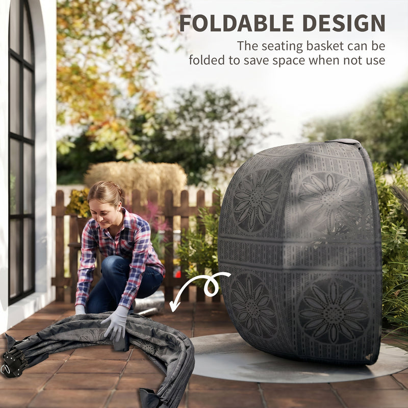 Charcoal round egg chair – image 6