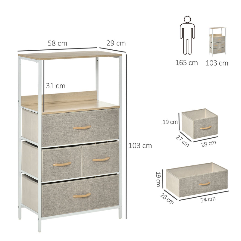 4-drawer fabric storage unit – image 3