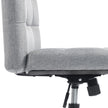 HOMCOM Armless Office Chair, Cross Legged Linen Computer Desk Vanity Chair with Wide Seat, Rocking Function, Grey – view 10