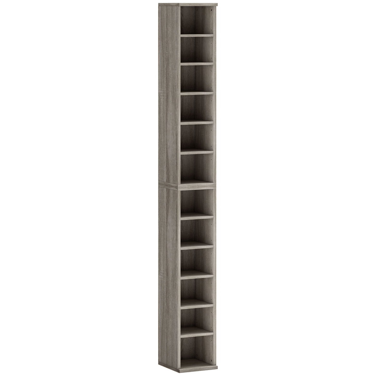 Set of 2 Adjustable CD Media Storage Towers – Mocha Wood Effect