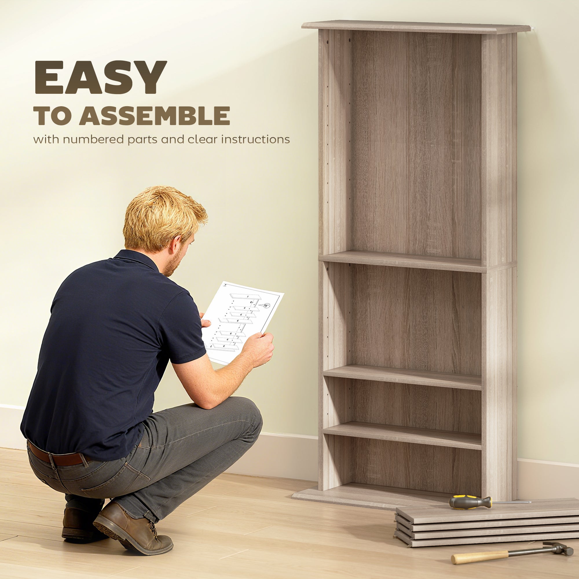 360 CD Storage Unit - Natural Wood Finish