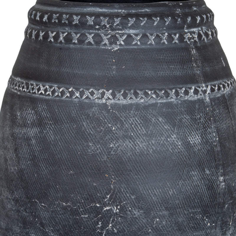 Close-up of the white-washed, distressed finish