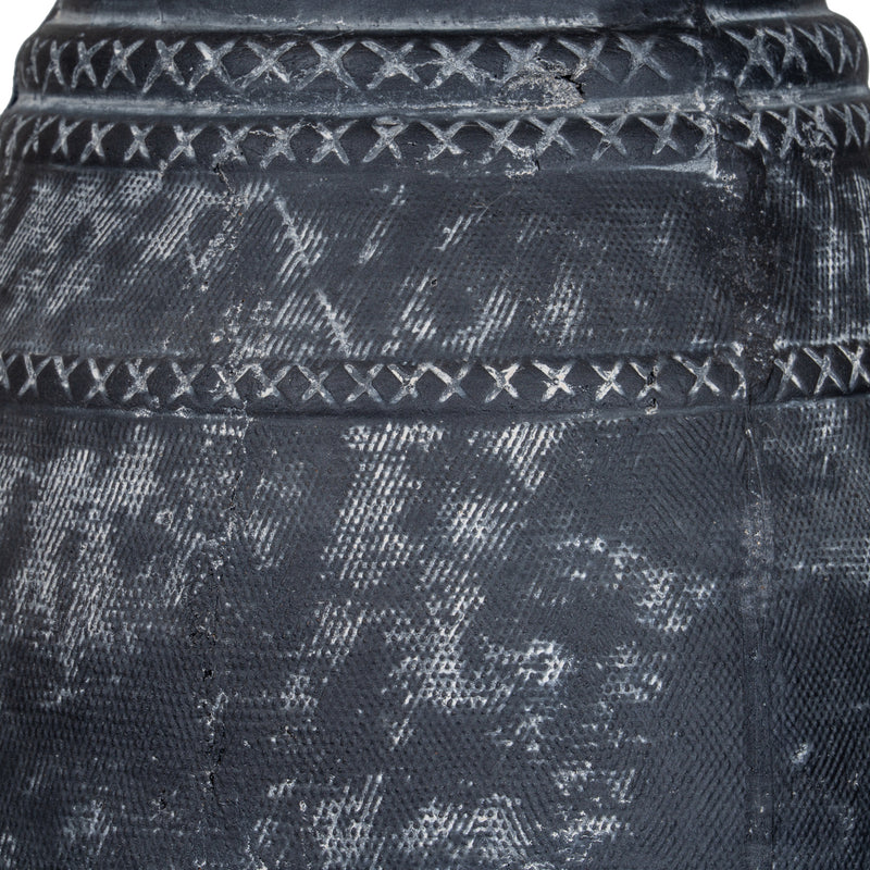 Close-up of the white-washed, distressed finish