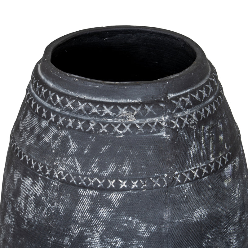 Close-up of the etched cross-hatch bands around the neck
