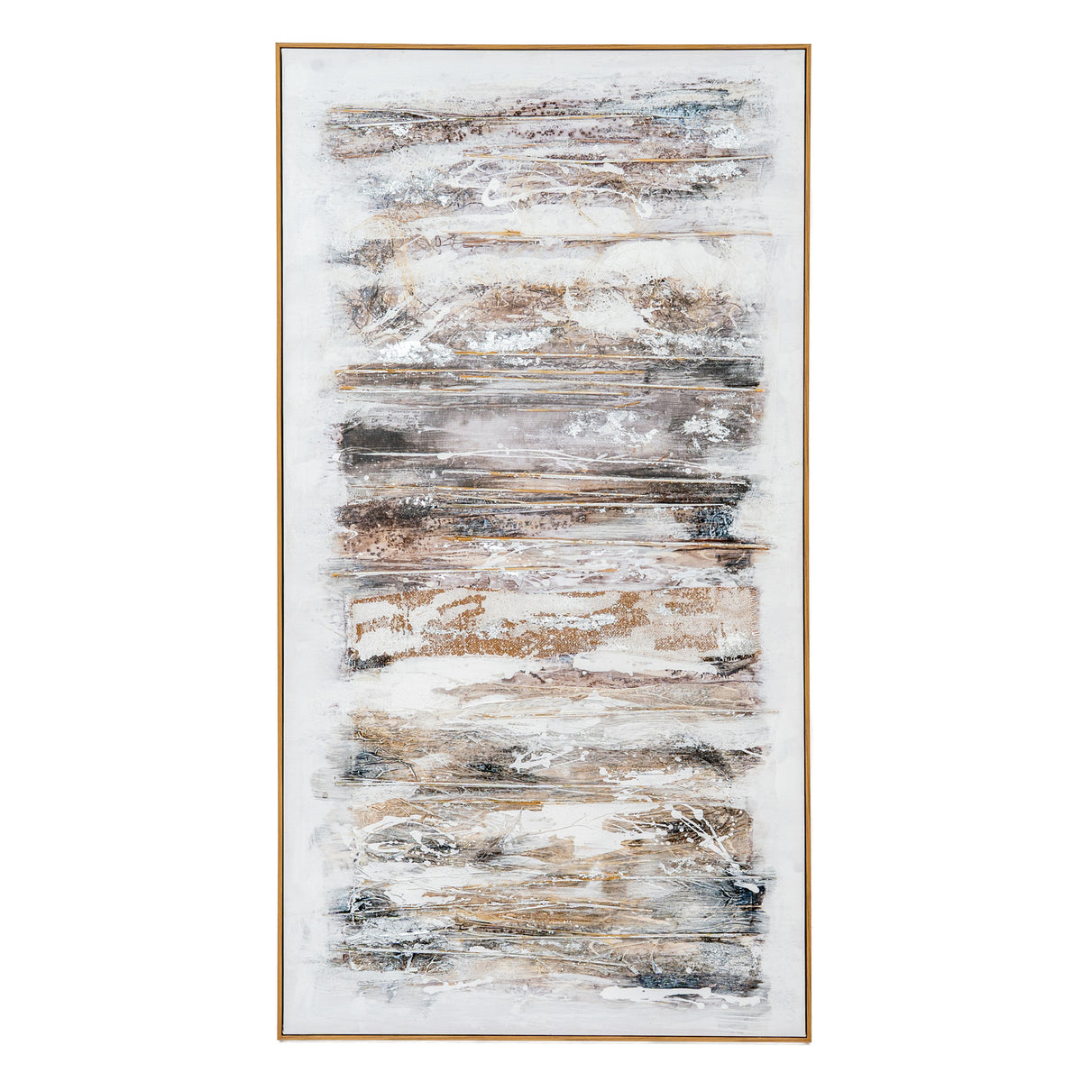Ethereal hand-painted abstract canvas, front view