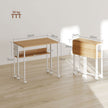 HOMCOM 63 cm Drop Leaf Writing Work Desk - Natural Wood Finish – view 3