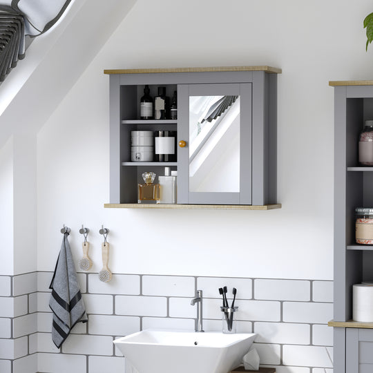 Grey wall mirror cabinet – image 2