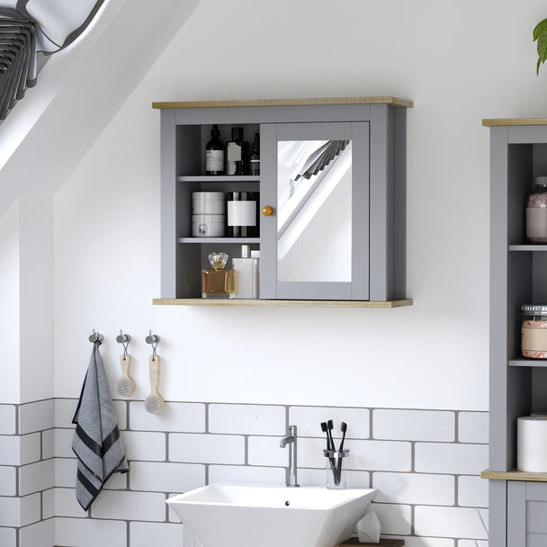 Grey wall mirror cabinet – image 2