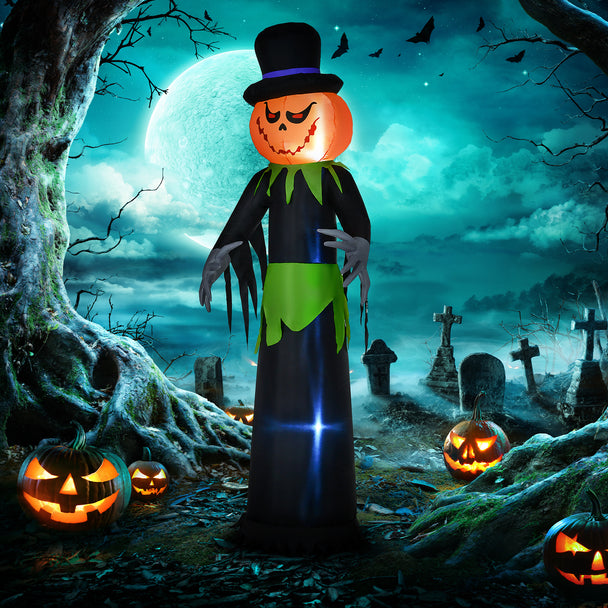 8ft Inflatable Pumpkin Man with LED Lights – image 2 of 9
