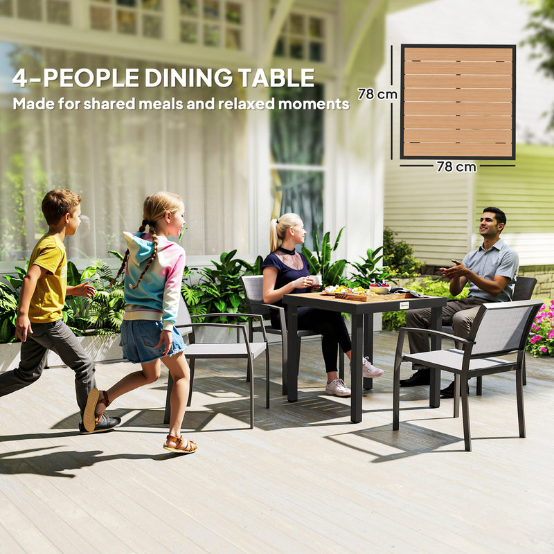 Square wood-effect garden table – image 8