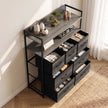 HOMCOM Chest of Drawers, Bedroom Fabric Dresser with 7 Drawers, Storage Organiser Unit with Open Shelves, Grey – view 9