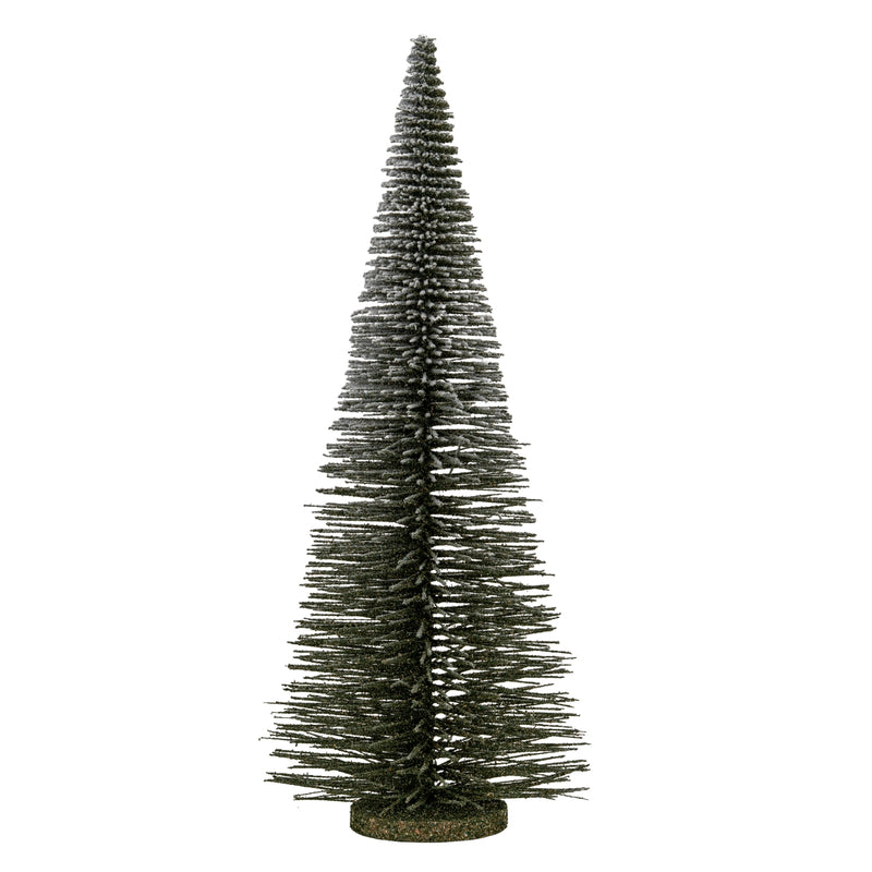 extra large frosted green bottle brush tree on white