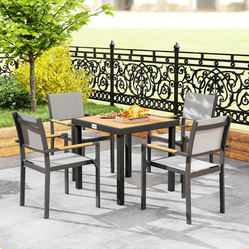 Square wood-effect garden table – image 9
