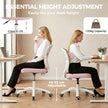 HOMCOM Office Chair, Armless Computer Desk Chair with Breathable Mesh, Adjustable Height, Swivel Wheels, Pink – view 6
