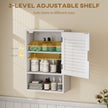 40 cm louvred bathroom wall cabinet in white – image 5